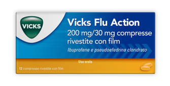 VICKS FLU ACTION*12CPR200+30MG - Metafarm