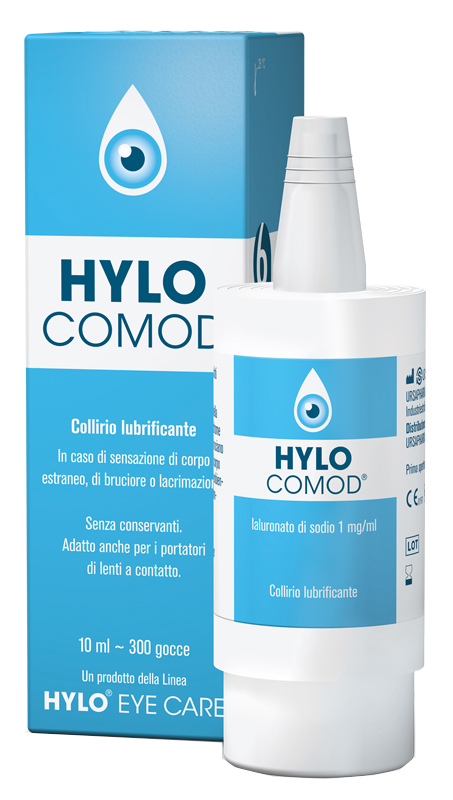 HYLO-COMOD GOCCE OCULARI IALURONATO DI SODIO 0,1%  FLACONCINO 10 ML - Metafarm