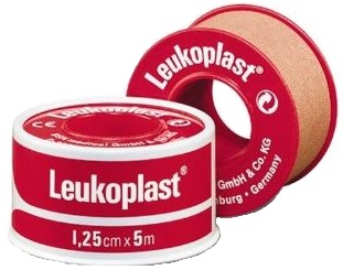 CEROTTO CHIRURGICO PER FISSAGGIO MEDICAZIONI IN ROCCHETTO LEUKOPLAST SUPPORTO VISCOSA COLOR PELLE MASSA ADESIVA CAUCCIU' OSSIDO DI ZINCO 1,25X500CM MUTUABILE - Metafarm