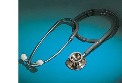 STETOFONENDOSCOPIO PROFESSIONAL CORPO IN ACCIAIO INOX 18/8, ARCHETTO BIAURICOLARE CROMATO CON DOPPIA MOLLA INTERNA - Metafarm