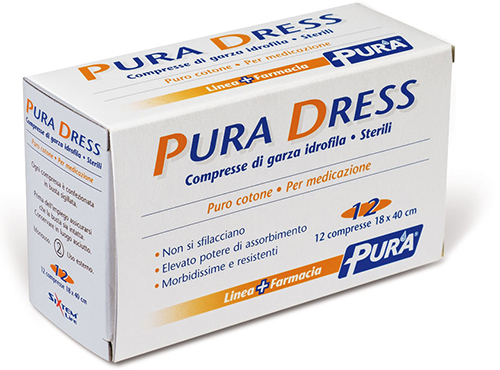 GARZA IDROFILA PURA DRESS 18X40CM 12 PEZZI - Metafarm