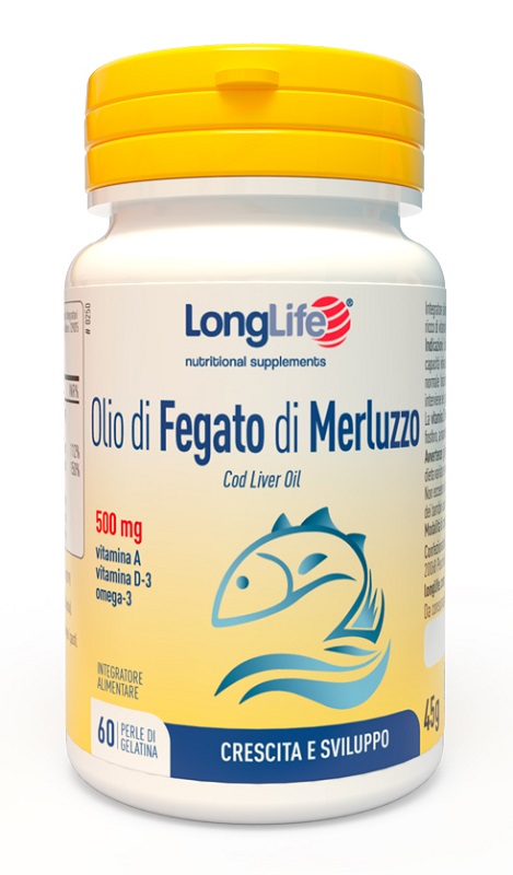 LONGLIFE OLIO FEGATO MERLUZZO 500 MG 60 PERLE IN GELATINA - Metafarm