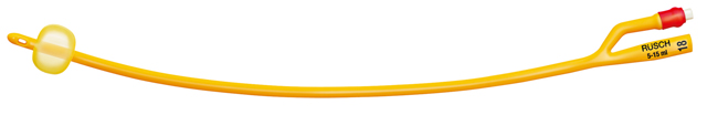 CATETERE FOLEY A MEDIA PERMANENZA  RUSCH GOLD PLUS A 2 VIE IN SILKOLATEX LATTICE-SILICONE PER ADULTO CH20 LUNGHEZZA 40 CM PUNTA CILINDRICA A 2 FORI PALLONCINO 30-50 ML 1 PEZZO - Metafarm