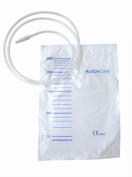 SACCA DI DRENAGGIO LETTO PER INCONTINENZA 2000ML IN PVC CON TUBO DI RACCORDO 90CM DIAMETRO 5X7MM MONOUSO 30 PEZZI - Metafarm