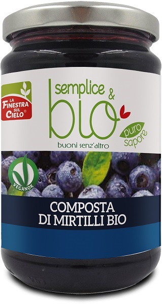 COMPOSTA DI MIRTILLI BIO CON POLPA DI MELA 320 G - Metafarm