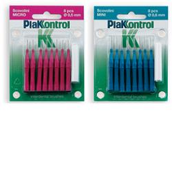 PLAKKONTROL SCOVOLINO MINI 0,6 MM 8 PEZZI + MANICO - Metafarm
