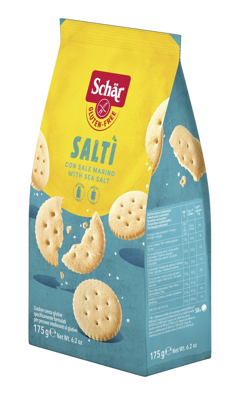 SCHAR SALTI' CRACKER CON SALE MARINO SENZA LATTOSIO 175 G - Metafarm