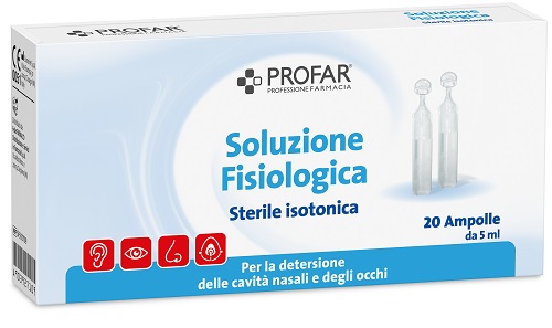 SOLUZIONE FISIOLOGICA STERILE ISOTONICA PROFAR 20 AMPOLLE DA 5 ML - Metafarm
