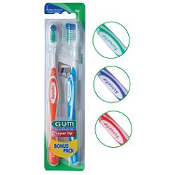 GUM SUPER TIP 463 COMPACT SPAZZOLINO MEDIO BONUS PACK 2 PEZZI - Metafarm