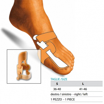 ORIONE OK PED 229 CORRETTORE NOTTURNO ALLUCE VALGO DESTRO BIANCO L 41-46 - Metafarm