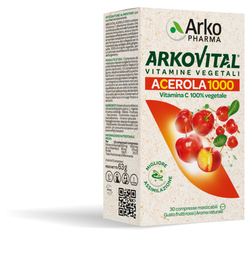 ARKOVITAL ACEROLA 1000 30 COMPRESSE MASTICABILI - Metafarm