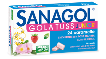 SANAGOL GOLA TUSS JUNIOR FRAGOLA 24 CARAMELLE - Metafarm