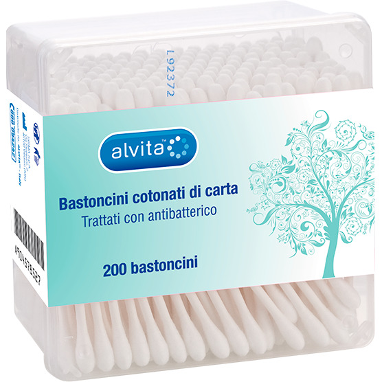 ALVITA BASTONCINI COTONATI DI CARTA 200 PEZZI - Metafarm