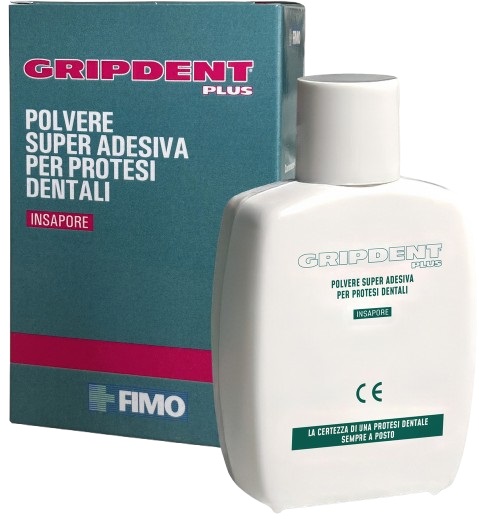 GRIPDENT PLUS POLVERE SUPER ADESIVA PER PROTESI DENTALI 40 G - Metafarm