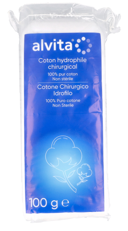 COTONE CHIRURGICO IDROFILO ALVITA 100% PURO COTONE 100 G - Metafarm
