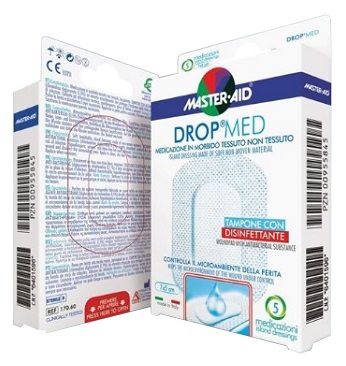 MEDICAZIONE ADESIVA MASTER-AID DROP MED 12,5X12,5 5 PEZZI - Metafarm