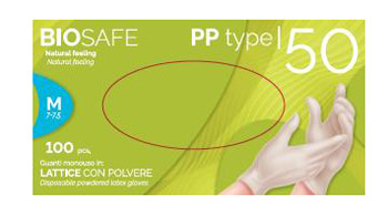 GUANTO IN LATTICE CON POLVERE AMBIDESTRO FORMA ANATOMICA SUPERFICIE LISCIA POLSINO ELASTICO RINFORZATO ANTIARROTOLAMENTO BIOSAFE PLUS BIANCO MISURA SMALL 100 PEZZI - Metafarm