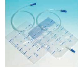SACCA RACCOLTA URINA DA LETTO IN PVC NON STERILE VOLUME 2 LITRI TUBO LUNGHEZZA 90 CM CON SCARICO E VALVOLA ANTIREFLUSSO 30 PEZZI - Metafarm