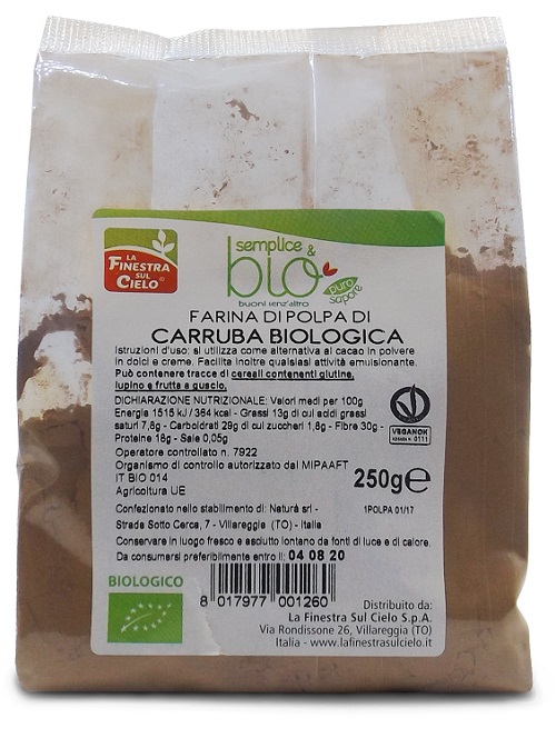 POLPA DI CARRUBA FARINA BIO 250 G - Metafarm