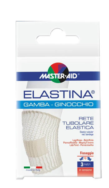RETE TUBOLARE ELASTICA IPOALLERGENICA MASTER-AID ELASTINA GAMBA/GINOCCHIO 3 MT IN TENSIONE CALIBRO 5 CM - Metafarm