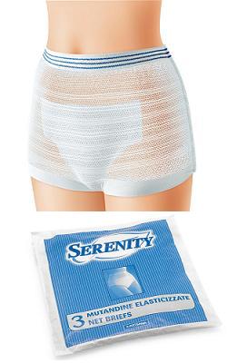 MUTANDINA ELASTICA RETTANGOLARE A RETE SERENITY L 3 PEZZI - Metafarm