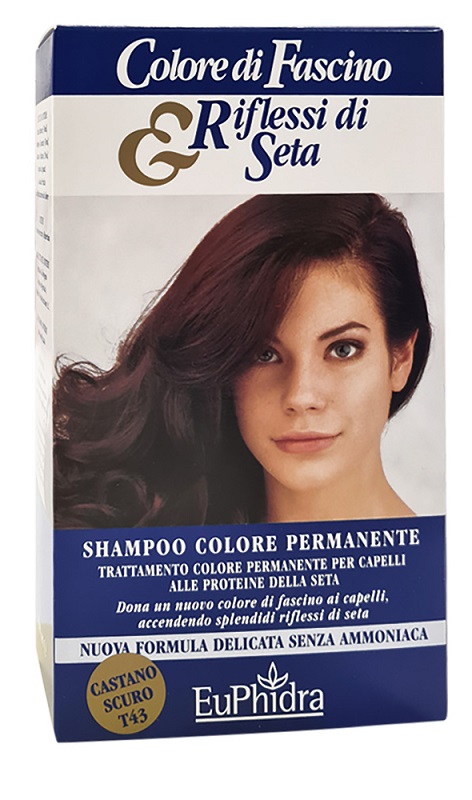 EUPHIDRA COLORE DI FASCINO & RIFLESSI DI SETA SHAMPOO COLOR PERMANENTE 43 CASTANO SCURO 120 ML - Metafarm