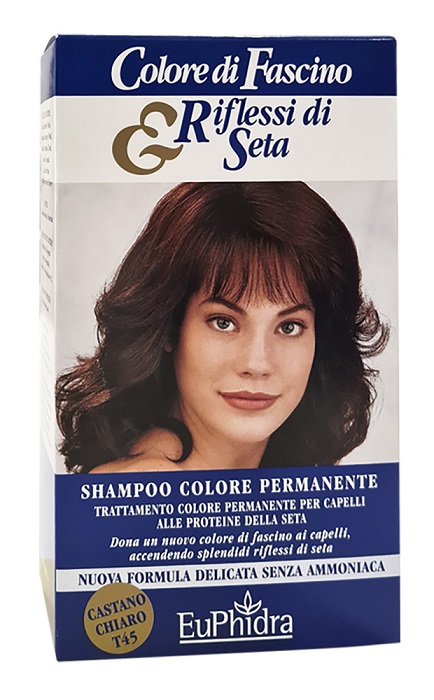 EUPHIDRA COLORE DI FASCINO & RIFLESSI DI SETA SHAMPOO COLORE PERMANENTE 45 CASTANO CHIARO 120 ML - Metafarm