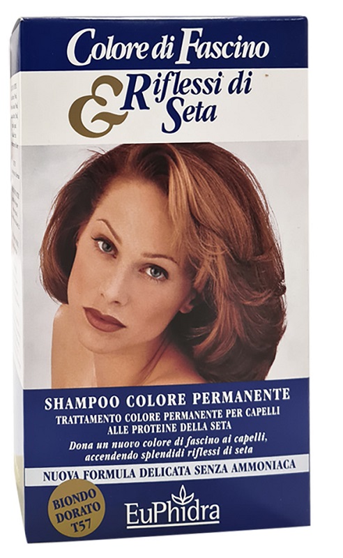 EUPHIDRA COLORE DI FASCINO & RIFLESSI DI SETA SHAMPOO COLORE PERMANENTE 57 BIONDO DORATO 120 ML - Metafarm
