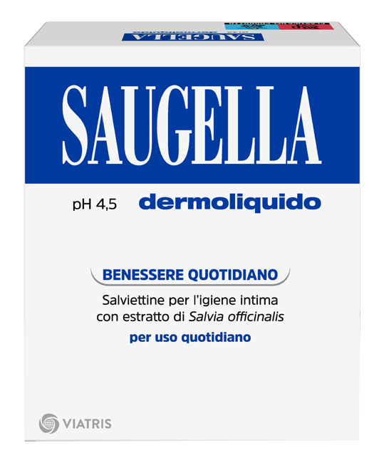 SAUGELLA DERMOLIQUIDO PH 4,5 SALVIETTINE IGIENE INTIMA BENESSERE QUOTIDIANO 10 PEZZI - Metafarm