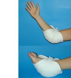 GOMITIERA/TALLONIERA IN VELLO SINTETICO PER LA PREVENZIONE DELLE PIAGHE DA DECUBITO A LIVELLO DEI GOMITI E/O DEI TALLONI NEI PAZIENTI LUNGODEGENTI. SISTEMA DI FISSAGGIO A VELCRO - Metafarm
