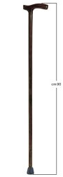 BASTONE IMPUGNATURA ANATOMICA UOMO LEGNO LUCIDO SCURO - Metafarm