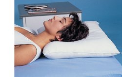 CUSCINO CERVICALE CERVISAN ANTIALLERGICO CON IMBOTTITURA SILICONATA. SIA LA FODERA TRASPIRANTE CHE LA SAGOMA SONO ANTIALLERGICHE, ANTIBATTERICHE E ANTIMICOTICHE - Metafarm