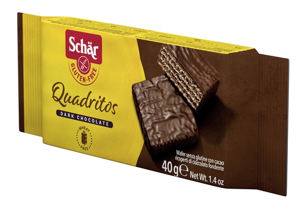 SCHAR QUADRITOS WAFER CON CACAO RICOPERTI DI CIOCCOLATO FONDENTE 40 G - Metafarm