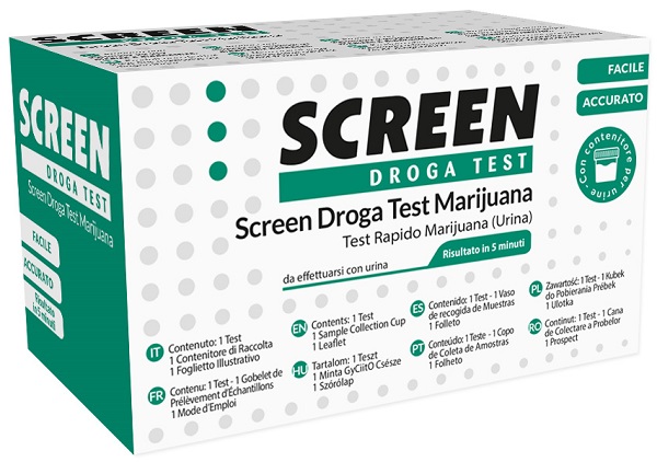 SCREEN DROGA TEST MARIJUANA TEST ANTIDROGA CON CONTENITORE URINA - Metafarm