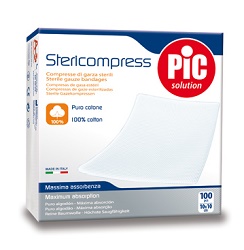 GARZA COMPRESSA IDROFILA PIC 10X10CM 4 STRATI 2 BUSTE 25 PEZZI FUSTELLA - Metafarm