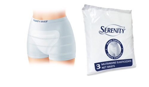 MUTANDINA A RETE PER INCONTINENZA SERENITY PANTY COMFORT L 3 PEZZI - Metafarm