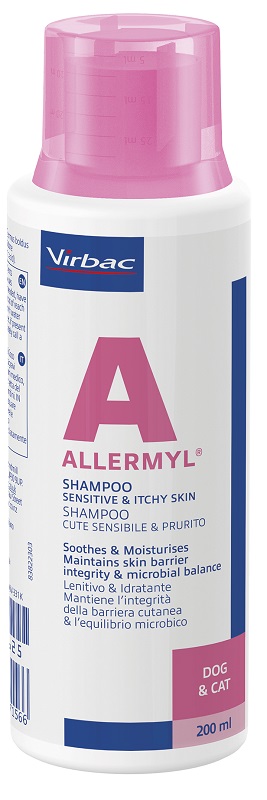 ALLERMYL SHAMPOO PER CUTE SENSIBILE E PRURITO CANE E GATTO 200 ML - Metafarm