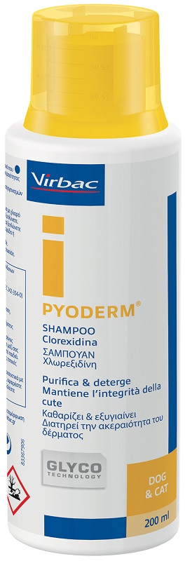 PYODERM SHAMPOO CLOREXIDINA PURIFICA E DETERGE CANE E GATTO 200 ML - Metafarm