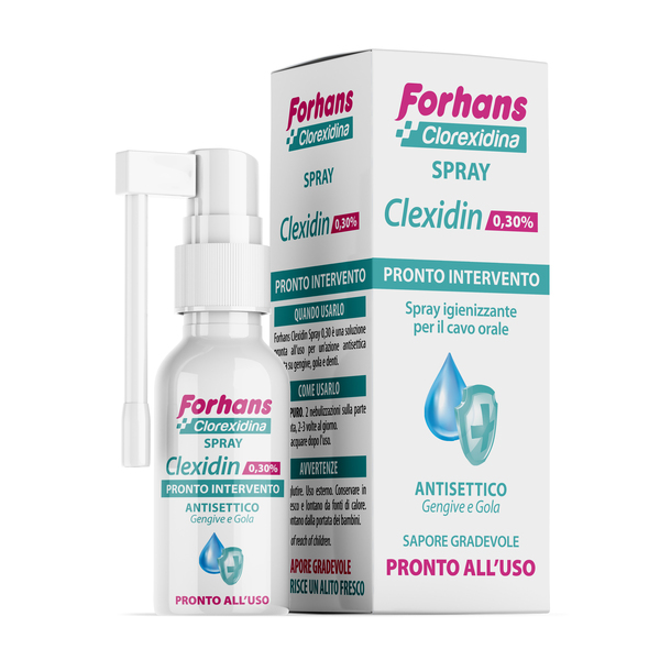COLLUTORIO SPRAY CON CLOREXIDINA FORHANS CLEXIDIN 50ML - Metafarm