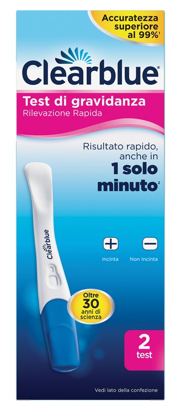 TEST DI GRAVIDANZA CLEARBLUE RILEVAZIONE RAPIDA 2 PEZZI - Metafarm