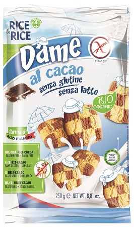 RICE&RICE DAME DI RISO CON CACAO SENZA LATTE 250 G - Metafarm