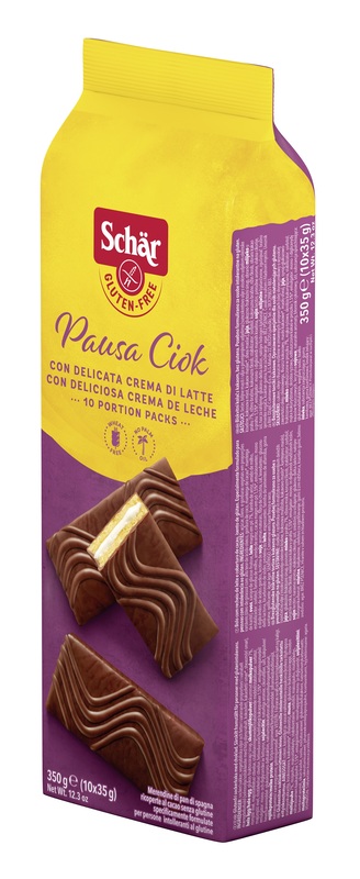 SCHAR PAUSA CIOK MERENDINE DI PAN DI SPAGNA CON CREMA DI LATTE 10 PEZZI DA 35 G - Metafarm