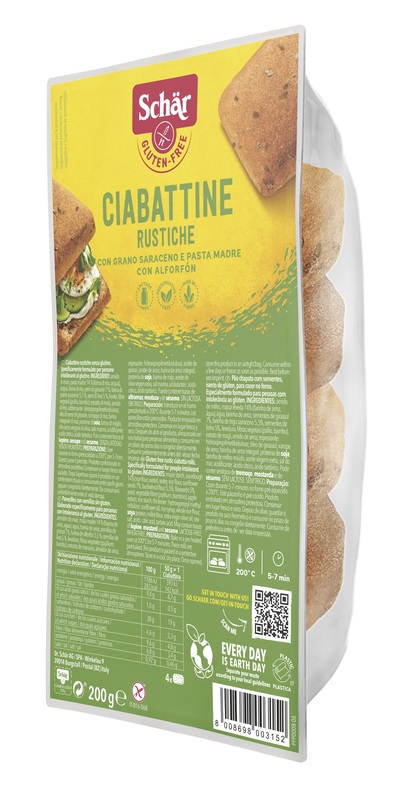 SCHAR CIABATTINE RUSTICHE SENZA LATTOSIO 200 G - Metafarm