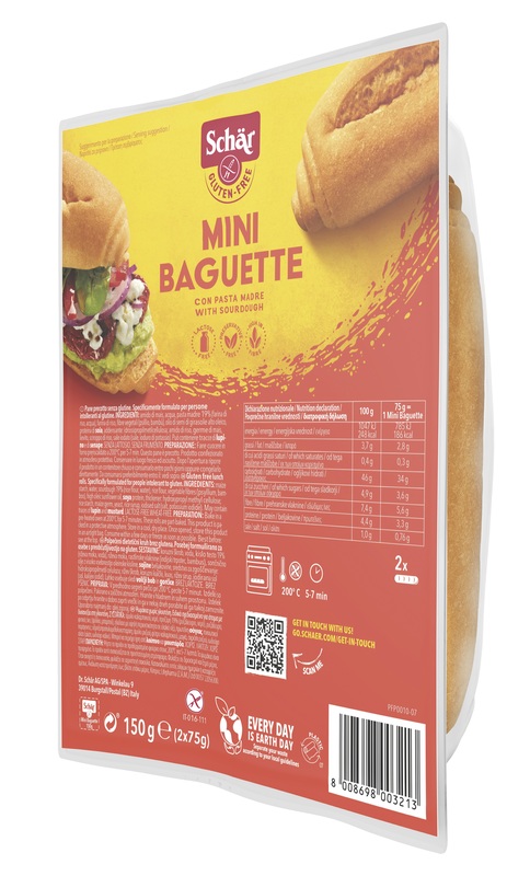 SCHAR MINI BAGUETTE SENZA LATTOSIO 2 X 75 G - Metafarm