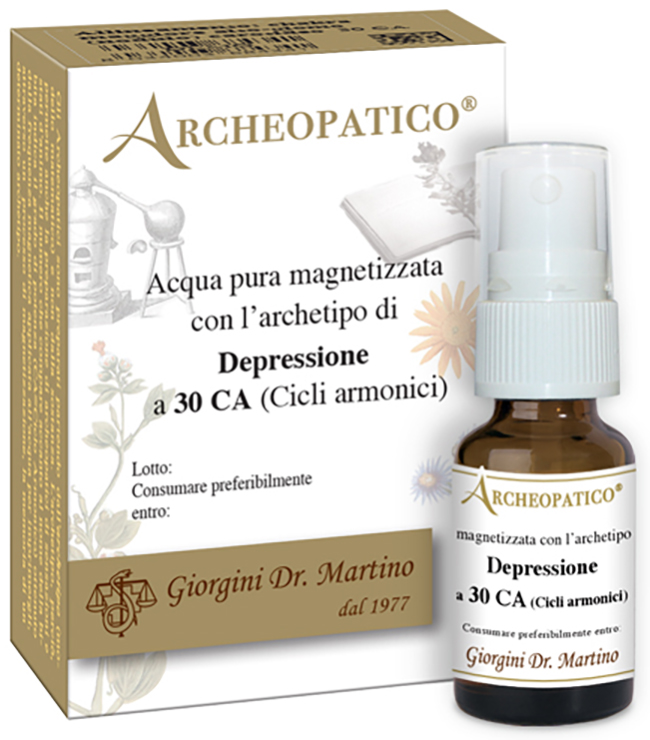 ARCHEOPATICO ACQUA PURA MAGNETIZZATA CON ARCHETIPO DEPRESSIONE A 30 CICLI ARMONICI 10 ML - Metafarm