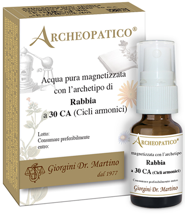 ARCHEOPATICO ACQUA PURA MAGNETIZZATA CON ARCHETIPO RABBIA A 30 CICLI ARMONICI 10 ML - Metafarm
