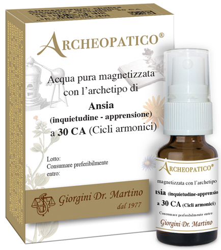ARCHEOPATICO ACQUA PURA MAGNETIZZATA CON ARCHETIPO ANSIA INQUIETUDINE E APPRENSIONE A 30 CICLI ARMONICI 10 ML - Metafarm