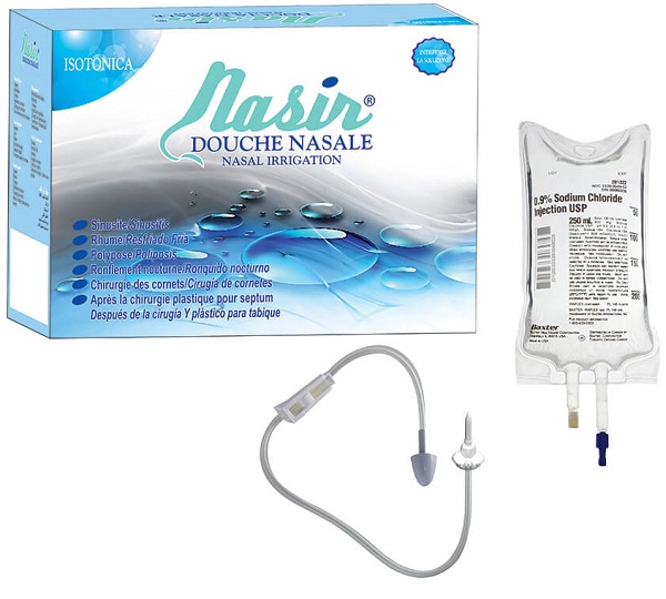 NASIR DOCCIA NASALE CON SOLUZIONE FISIOLOGICA ISOTONICA 6 SACCHE 500 ML + 1 BLISTER - Metafarm