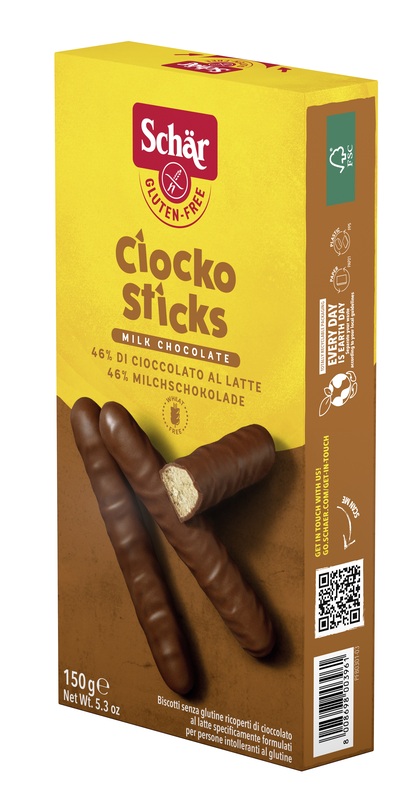 SCHAR CIOCKO STICK RICOPERTI DI CIOCCOLATO AL LATTE 150 G - Metafarm