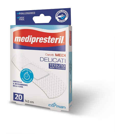 CEROTTO MEDIO MEDIPRESTERIL DELICATO TNT 7X2CM 20 PEZZI - Metafarm